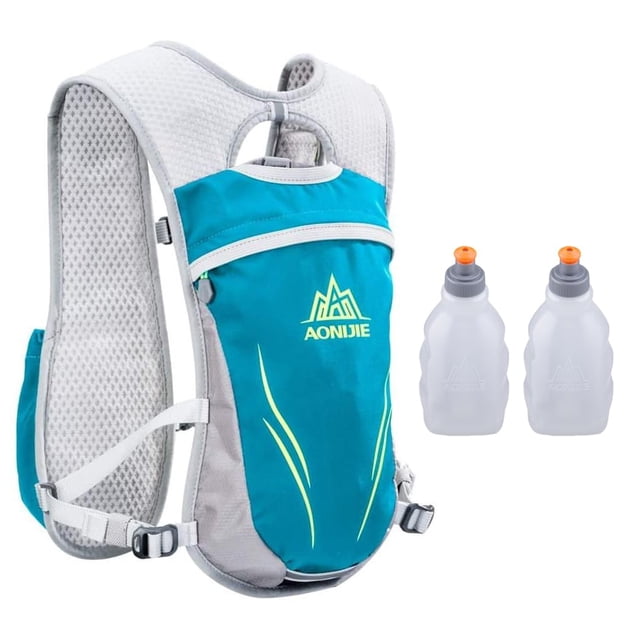 Hydration Backpack with 2*250ML Bottle 5.5L Running Hydration Vest Breathable and Lightweight Marathon Trail Running Backpack for Cycling, Climbing and Hiking