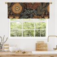 thumbnail image 2 of Boho Botanical Kitchen Curtains Valances, Bohemian Floral Pattern Semi Sheer Kitchen Valances for Living Room, Rod Pocket Short Window Treatment Decor, 52x18, 2 of 5