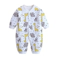 thumbnail image 1 of Fall/Winter Clothes, HVOBBTY Kid's Fashion Long Sleeve Soft Romper, Child Printing Born Button-Neck Long Sleeved Long Rompers Blue 73, 1 of 4