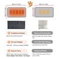 thumbnail image 4 of yeacher 80x45cm Graphene Heating Pad with 5-Zone Warmth, NTC Protection, 2H Auto Shutoff, 10W Power, Machine Washable, Type-C Powered, 3-Temp Control for Home & Office, Grey/Orange, 4 of 5