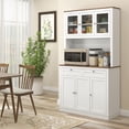 thumbnail image 2 of HOMCOM Armoire de Garde-Manger 71 Pouces avec Espace pour Micro-Ondes Buffet avec Huche Blanc, 2 of 10