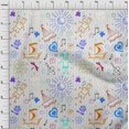 thumbnail image 4 of oneOone Polyester Spandex Medium Blue Fabric Kids Craft Projects Decor Fabric Printed By The Yard 56 Inch Wide, 4 of 4