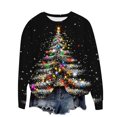 thumbnail image 2 of UPPADA Chandails de Noël pour Femmes, Imprimé d'Arbre de Noël, Chandail à Manches Longues, Hauts à Enfiler d'Automne, Chandail Confortable, Col Rond de Noël, Chandails jusqu'à 65 % de Rabais, 2 of 4