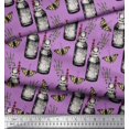 thumbnail image 3 of Soimoi Purple Rayon Fabric Insect,Lavender & Vintage Bottle Decor Fabric Printed BTY 42 Inch Wide, 3 of 3