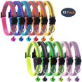 thumbnail image 1 of Ensemble de 12 Colliers pour Chat, avec Clochettes, Sangles Réfléchissantes et Boucle de Sécurité, Ajustables, 1 of 7