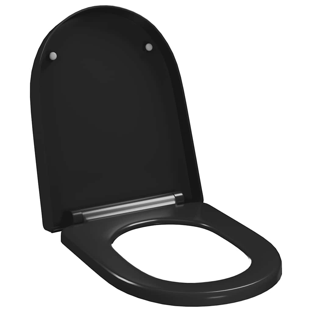 vidaXL Soft-close Toilet Seat with Quick-release Design Black