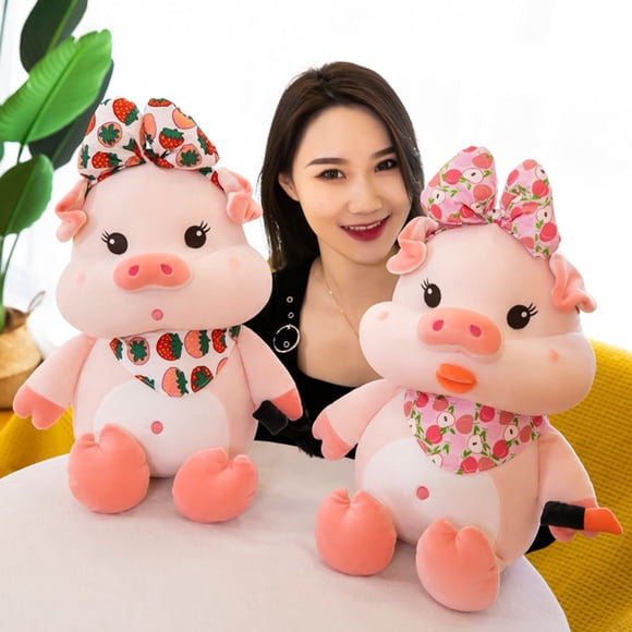 Stuffed Toy Elastic Multifunctional PP Cotton Makeup Pig Stuffed Doll for Sofa Decoration