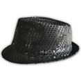 thumbnail image 2 of Western Fashion Chapeau Fedora à Sequins (Noir), 2 of 3