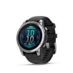 Garmin Fenix E AMOLED Affichage GPS Smartwatch - 47-mm - Lunette en acier inoxydable avec bracelet en silicone noir