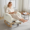 thumbnail image 3 of Garvee Nursery Rocking Chair 34.2 x 25.9 x 40.9", with Footrest, High Back, Beige, 3 of 7