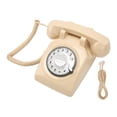 thumbnail image 2 of Vintage Landline Phone, Easy To Use Antique Telephone Durable Rotating Dial Keyboard Mechanical Ringer  for Office for Bedroom White,Red,Beige, 2 of 7