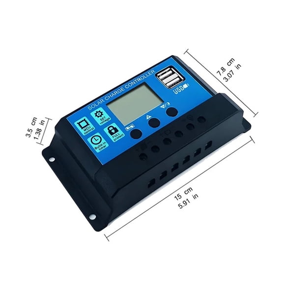 Solar Charge And Discharge Controller LCD Display Dual USB Automatic Solar Panel Charger Regulator 5V-24V Regulator ,Easy to Operate