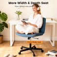 thumbnail image 4 of FDW Chaise Croisée, Roues Assise en Tailleur Bureau Moderne Pivotante Hauteur Réglable Siège Grand Tâche Informatique Confortable Tissu Sans Accoudoirs pour, Bleu, 4 of 7