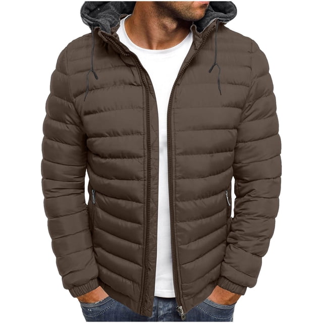 Yuyuzo Mens Puffer Jacket Windproof Lightweight Winter Warm Zip up Coats Quilted down Jacket with Pockets