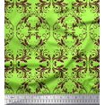 thumbnail image 1 of Soimoi Green Rayon Fabric Quaterfoil Damask Decor Fabric Printed Yard 42 Inch Wide, 1 of 1