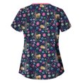 thumbnail image 1 of RKSTN Blouse d'Uniforme de Travail à Manches Courtes Imprimé Animal pour Femmes, 1 of 3