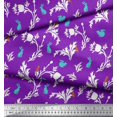 thumbnail image 3 of Soimoi polyester Crepe Fabric Leaves,Floral & Rabbit Animal Printed Fabric 1 Yard 42 Inch Wide, 3 of 3