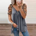 thumbnail image 2 of AMERTEER Blouse Décontractée Sexy pour Femmes Col en V Fermeture Éclair Manches Courtes Pli, 2 of 4