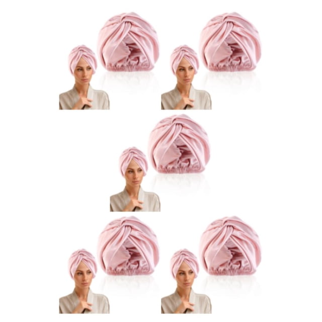 Youkk Sleeping Cap For Hair Protection Ample Space And Elastic Band Smooth Line Hair Care Sleeping Bonnet Navy 5Set