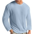 thumbnail image 1 of RXIRUCGD T-shirt Tricoté d'Été Uni à Col Rond à Manches Courtes pour Homme, Bleu Pâle, Taille : S, 1 of 5