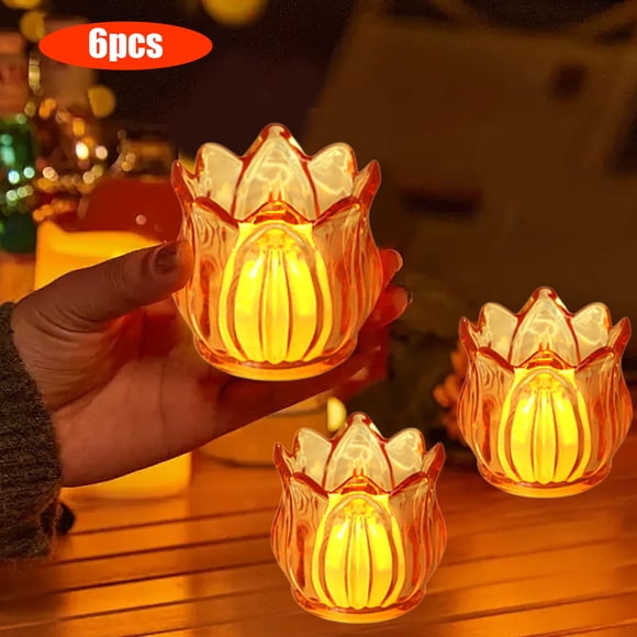 Cyber&Monday Deals Iumwxz Exquisite LED Acrylic Electronic Candle Light Christmas Night Light 6 Pcs Optional Multi Color Friendly And Energy Saving The Choice For Home Decoration Xmas Savings!