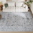thumbnail image 2 of SIXHOME 8'x10' Vintage Gray Floral Area Rug, Non-Slip Washable Carpet for Living Room, Bedroom, or Playroom – Soft Indoor Floor Mat, 2 of 7