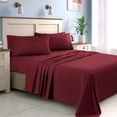 thumbnail image 1 of 1200 Thread Count 100% Egyptian Cotton 4-Piece Bed Sheet Set (1 Flat, 1 Fitted Sheet, 2 Pillow Covers) 21 Inches Deep Pocket Solid Pattern, 1 of 4