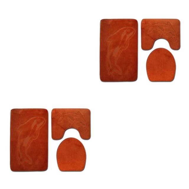Baohd 3pieces Multi-functional Non-Slip Chenille Bath Rug Any Bathroom Eco-friendly PJ210611-B005 2Set