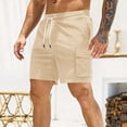 thumbnail image 1 of Cheap Shorts for Men, Mens Walk Shorts Mens Shorts Drawstring Mens Utility Shorts Mens Shorts Summer Mens Loose Fit Shorts Men's Tall Shorts, Khaki, XL, 1 of 7