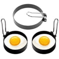 thumbnail image 1 of TOPINCN 2pcs Stainless Steel Round Non-Stick Egg Shaper Frying Pan Ring Mold Accessory Kitchen Utensils,Egg Shaper,Egg Pan Ring, 1 of 8