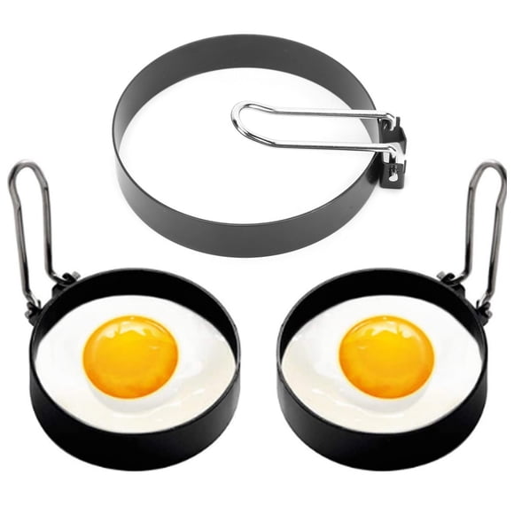 TOPINCN 2 Pcs Moule Rond Antiadhésif en Acier Inoxydable pour Oeufs, Accessoire de Poêle à Frire, Ustensiles de Cuisine, Moule à Oeufs, Anneau pour Poêle à Oeufs