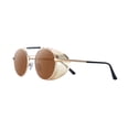 thumbnail image 3 of Retro Round Steampunk Sunglasses Metal Frame Side for Men Women Light Brown Lens, 3 of 7