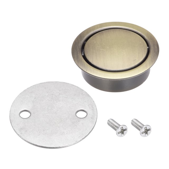 Unique Bargains Doigt Flush Tirer Poignée Extérieur Dia. 42mm/1.65' Bronze Ton avec Plaques 2 Pack