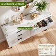 thumbnail image 4 of Bingirl 54.7-Inch Chest of Drawers: White Modern Fluted 6-Drawer Dresser with Metal Legs, Handles and Anti-Tipping Design for Bedroom, Living Room, Hallway, 4 of 6