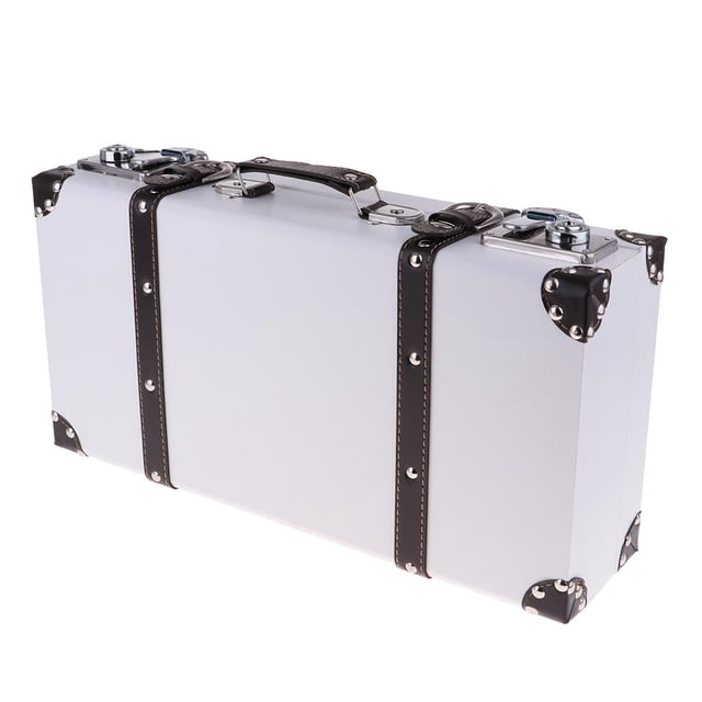 Esquirla Valise Rétro en Cuir Décoration 44x23x12cm Blanc
