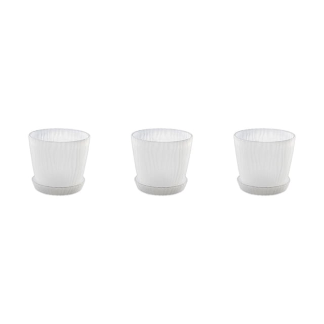 kurtrusly Modern Decorative Flower Pots Easy To Maintain Various Colors And Sizes transparent M pot+M tray 3Set