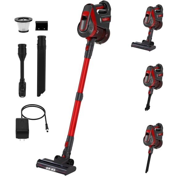 TOPTENG Cordless Stick Vacuum Cleaner, 25Kpa Powerful Suction, 40min Runtime, Lightweight for Hard Floor & Carpet, HEPA Filter, Pet Hair Tool, for Home & Car Cleaning