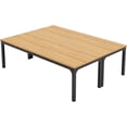thumbnail image 1 of Tribesigns 6.5FT Modern Office Conference Table, 78.74-Inch Large Seminar Meeting Desk with Metal Legs and Adjustable Pads, Boardroom Training Table, Light Walnut, 1 of 5
