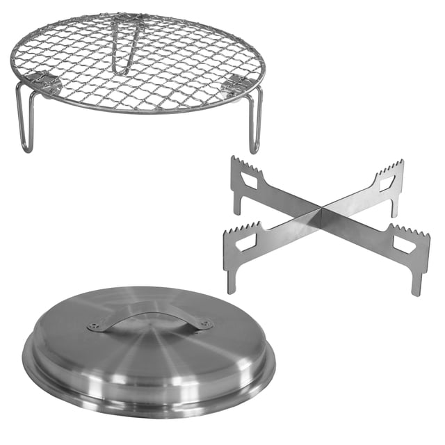 Sunnydaze 3-Piece Stainless Steel Smokeless Fire Pit Accessory Kit - 8.75"