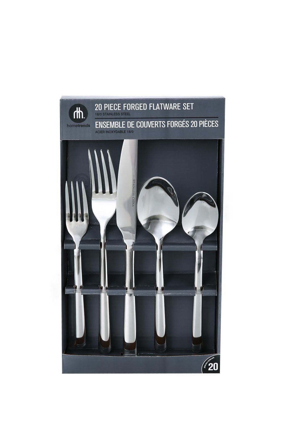 Ensemble de 20 pièces couverts de Hometrends, Argent