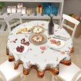 thumbnail image 2 of Fall Tablecloth Round 60 Inch Thanksgiving Autumn Harvest Pumpkin Table Cloth Orange Buffalo Plaid Farmhouse Table Cover Decorative for Home Kitchen Dining Indoor Outdoor Party Picnic Home Decor, 2 of 6