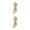 thumbnail image 2 of maskred Style With Elegant Lace Dress Applique Beautiful Florals Applique Patch Gold 2Set, 2 of 6