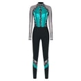 thumbnail image 3 of Jizyo Women's Long Sleeve Dance Unitard Shiny Rhinestone Full Body Suits One Piece Jumpsuits Light Blue XXL, 3 of 5