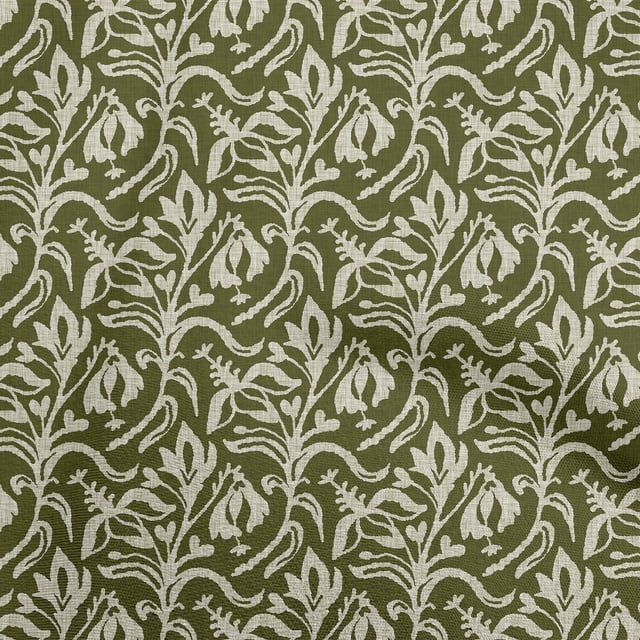 oneOone Velvet Olive Green Fabric Block Sewing Material Print Fabric By The Yard 58 Inch Wide-RQ
