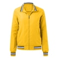 thumbnail image 4 of MIASHUI Women Bomber Jacket Lightweight Jacket Zip Up Coat Casual Bomber Jacket,Yellow,L, 4 of 5