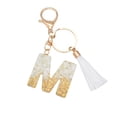 thumbnail image 2 of tumgatte New White Tassel Letter Key Chain Crystal Drop Pendant Fashionable Bag Key Chain Summer Savings, 2 of 2