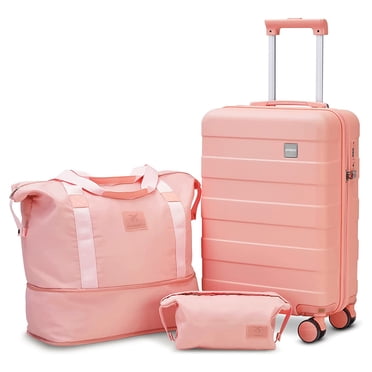 Joyway 3-Piece Luggage Set 20-Inch Carry-On Suitcase with Spinner Wheels TSA Lock Travel Duffel Bag and Toiletry Bag Hardside Lightweight Luggage