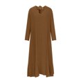 thumbnail image 4 of Pisexur Robes d'Automne pour Femmes, Couleur Unie, Manches Longues, Robes de Retour à la Maison, Col en V, Robes d'Invitée de Mariage pour Femmes, Robe Maxi Décontractée Ample, Robes Grande Taille pour Femmes aux Formes, P-5TG, 4 of 6