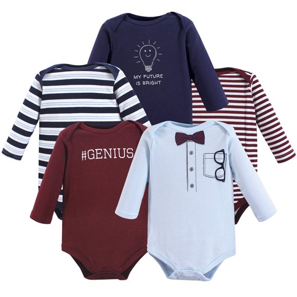 Little Treasure Unisex Baby Cotton Bodysuits Genius 3-6 Months
