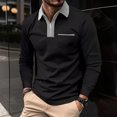 thumbnail image 1 of RXIRUCGD Chemise de Golf à Manches Longues avec Poche pour Hommes, Col Rabattu, Gris, Taille : TG, 1 of 6